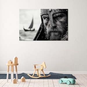 Wikinger-Krieger, Nordische Kunst, Wikinger-Dekor, Nordische Wandkunst, Wikinger-Geschichte, Druck auf Leinwand, Kriegermalerei, Skandinavische Kunst