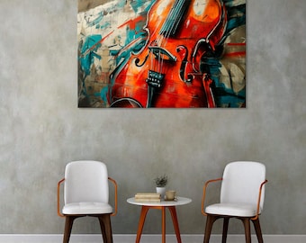 Violin Canvas Art: Gallery Wrapped, Music Room Decor