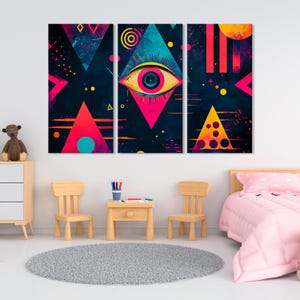 Abstract Artwork with All - Seeing Eye – Mystical and Symbolic Wall Decor