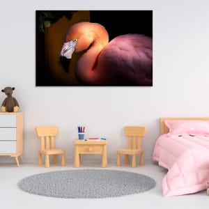 Pink Flamingo Elegance – Tropical Bird Art Print on Canvas