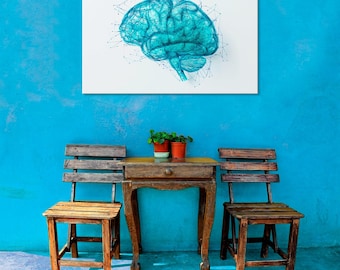 Turquoise Mind – Abstract Brain Art