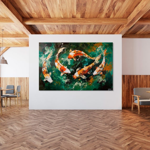 Japanese Koi Carp Canvas Print: Symbolic Wall Art
