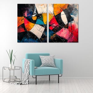 Colorful Abstract Artwork, Vibrant Multicolor Design, Modern Home Wall Decor Piece
