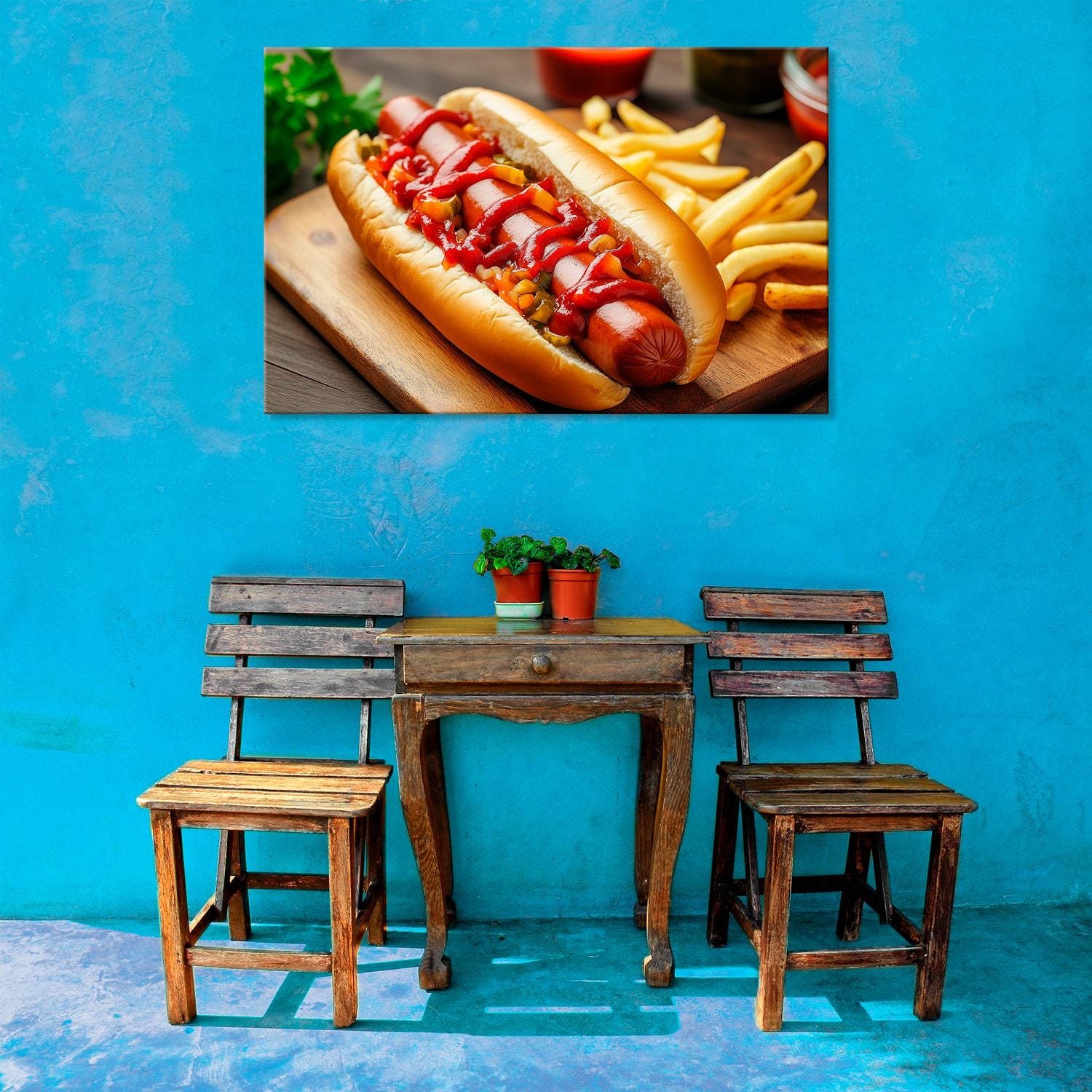 Vibrant Hot Dog Wall Art for Fast Food & Cafes - Etsy