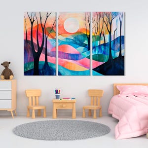 Abstract Nordic Landscape - Scandinavian Style Wall Art for Minimalist Decor