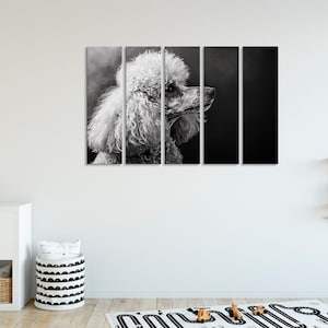 Elegant Poodle Canvas Print, Dog Lover&#39;s Wall Art, Poodle Decor, Stylish Dog Canvas, Pet Portrait Wall Art, Poodle Art Print, Canine Decor
