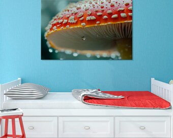 Amanita Mushroom Canvas Art Print: Botanical Wall Decor