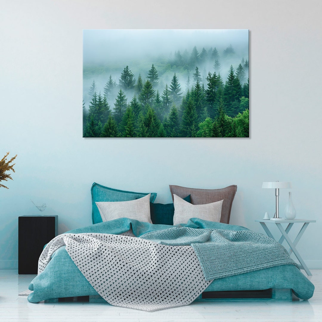 Misty Forest Canvas Print: Serene Nature Wall Art - Etsy