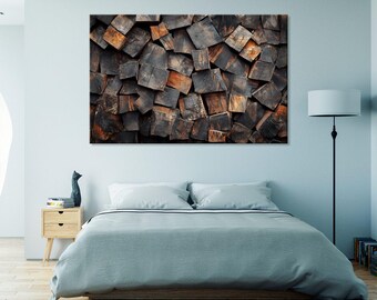 Rustic Firewood Texture – Natural Wood Wall Art