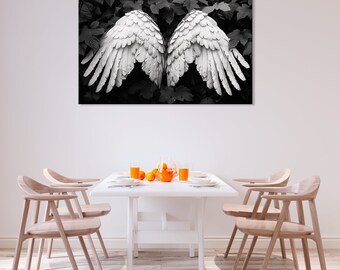 Tableau Déco Canvas Ailes Minimalistes - Paire De Tableaux Rustiques Et Spirituels