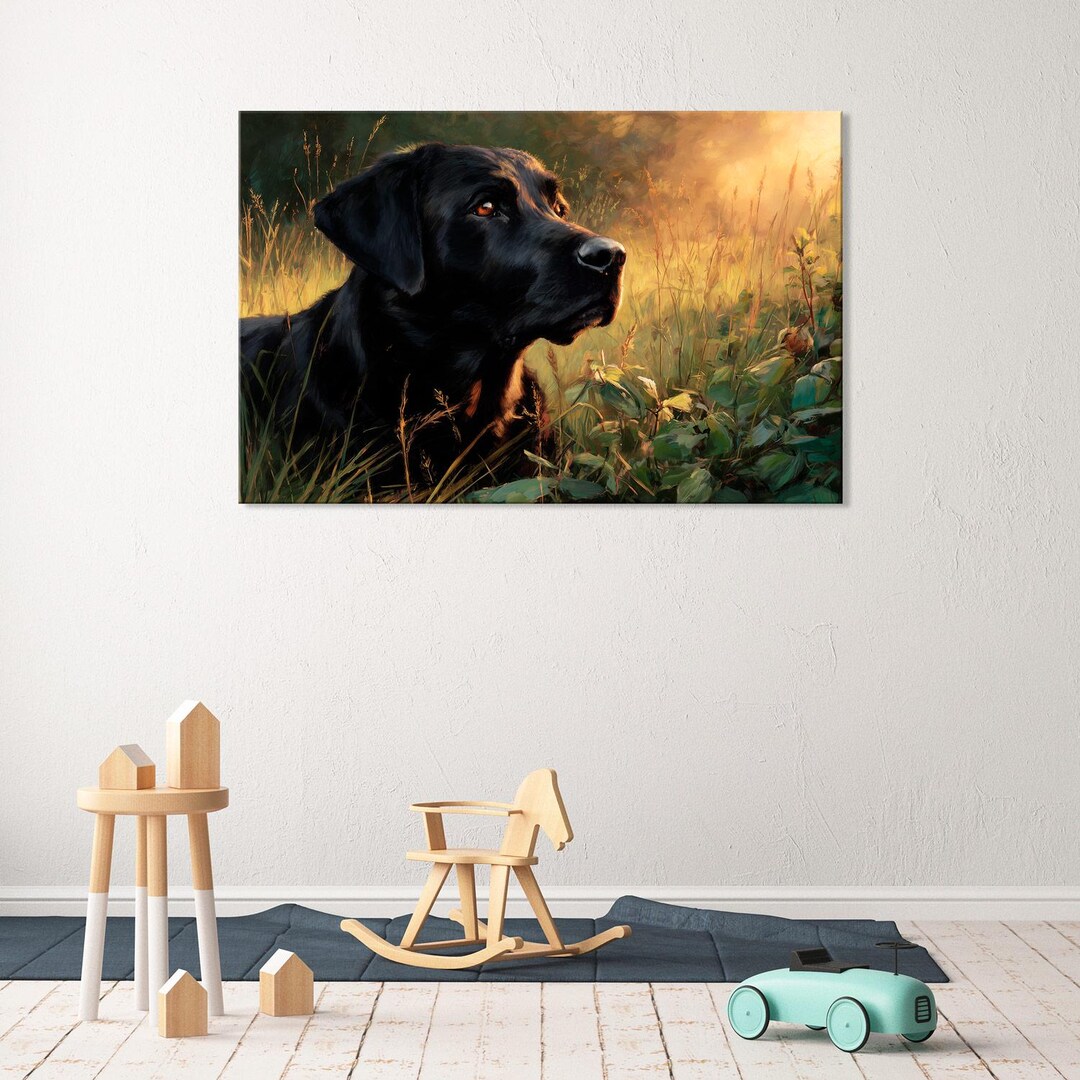 Black and White Labrador Art | Elegant Dog Wall Decor | Minimal Pet ...