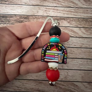 I like my books Spicey and my Coffee Icy beaded bookmark | bookmark | Beaded bookmark