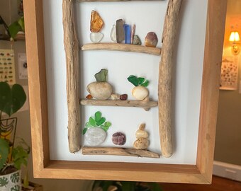 Framed Sea Glass Scene