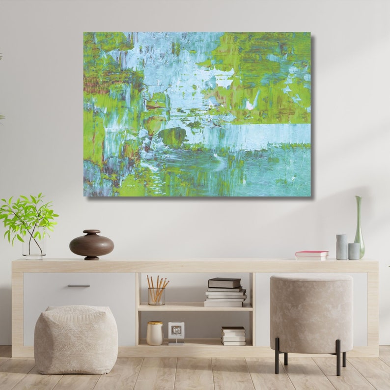 Horizontal Canvas Wall Painting Living Room Wall Painting Abstract Blue