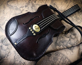 Patrón de bolso de cuero inspirado en el violín: elegancia musical de bricolaje para portadores con estilo