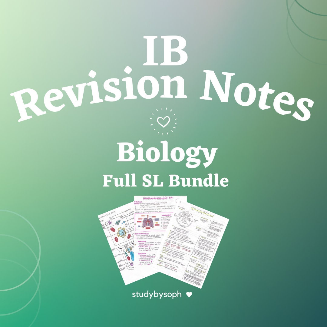 IB Biology SL Revision Notes (full Bundle) - Etsy