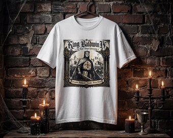 Camiseta medieval de rey, camiseta gráfica de Balduino IV el leproso.