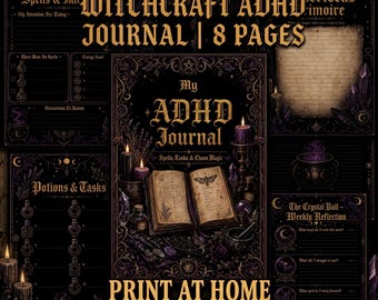 Witchcraft Journal for ADHD | Printable Spell Planning Pages, Mood Tracker
