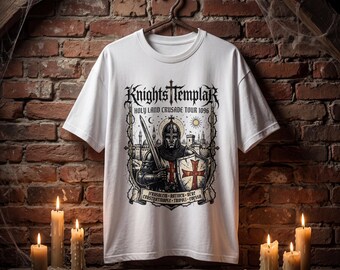 Knights Templar Crusade Tour T-Shirt, Vintage Gothic Graphic Tee