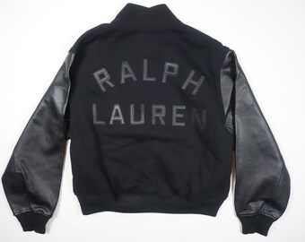 SUPPLE Ralph Lauren Leather Jacket Black Moto Biker POLO