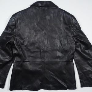 Ralph Lauren Purple Label Blazer Jacket Leather Black Italy RARE 40R image 2