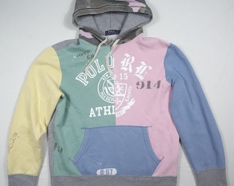 Polo Ralph Lauren Pull à capuche universitaire en patchwork graffiti Letterman Crest L