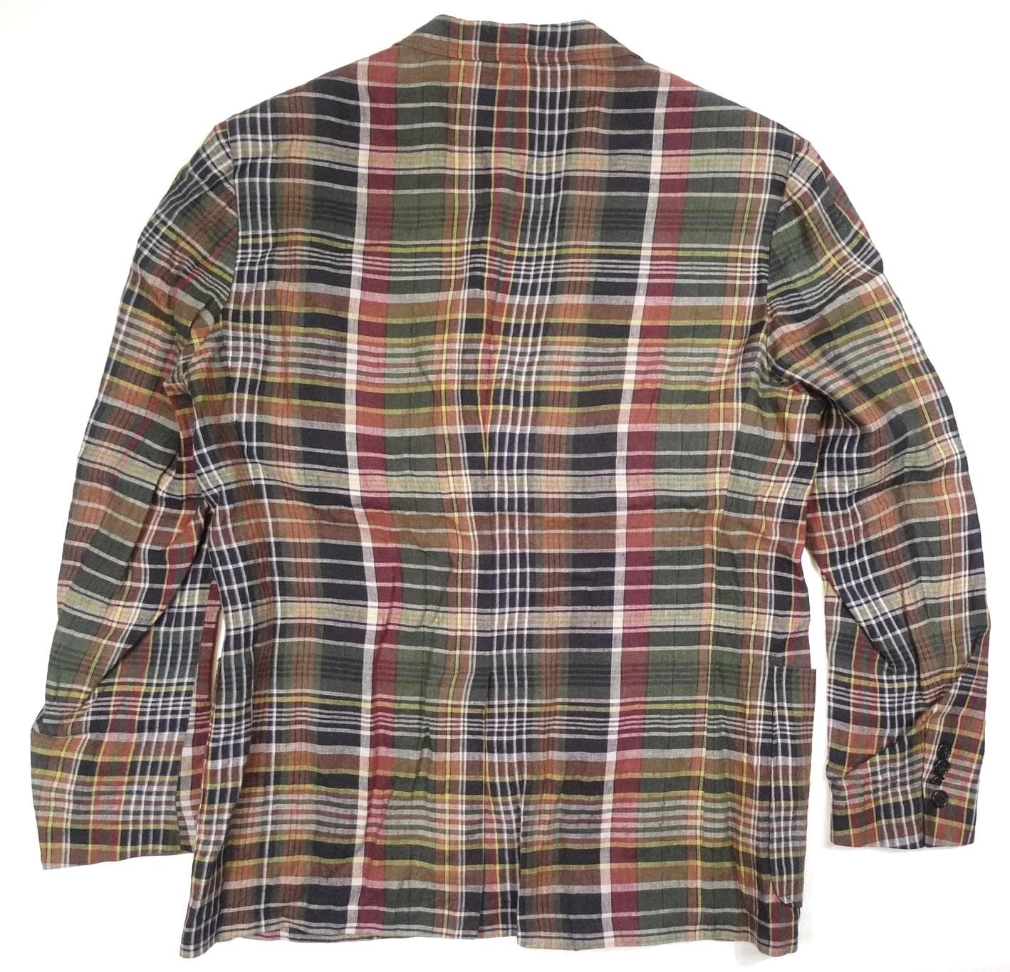 Polo Ralph Lauren Blazer Jacket Sport Coat Madras Plaid 100% Linen