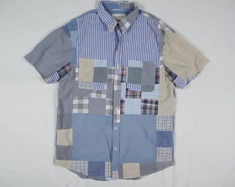Camisa de cuadros a rayas con patchwork de Ralph Lauren Denim & Supply, talla única
