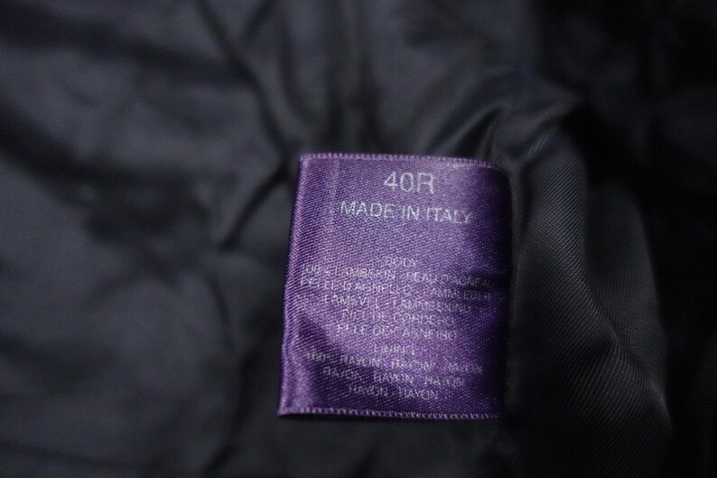 Ralph Lauren Purple Label Blazer Jacket Leather Black Italy RARE 40R image 4