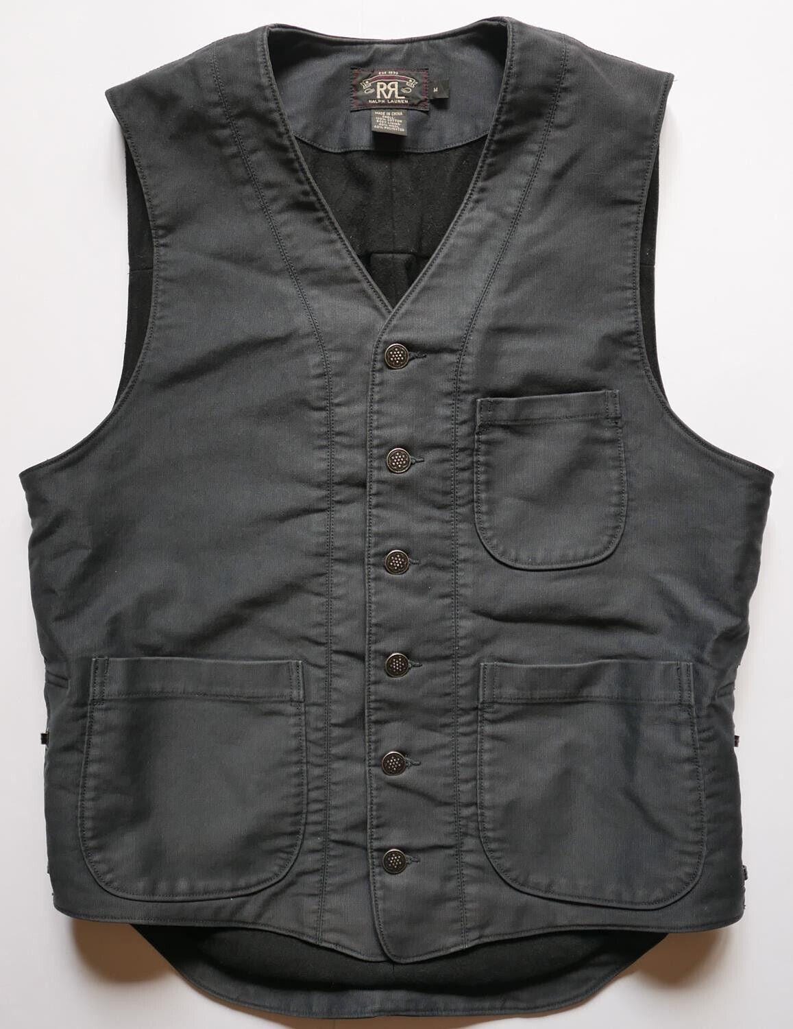 ラルフローレン ダブルRRLベスト USデッキ ネイビークラスプ ネイビー