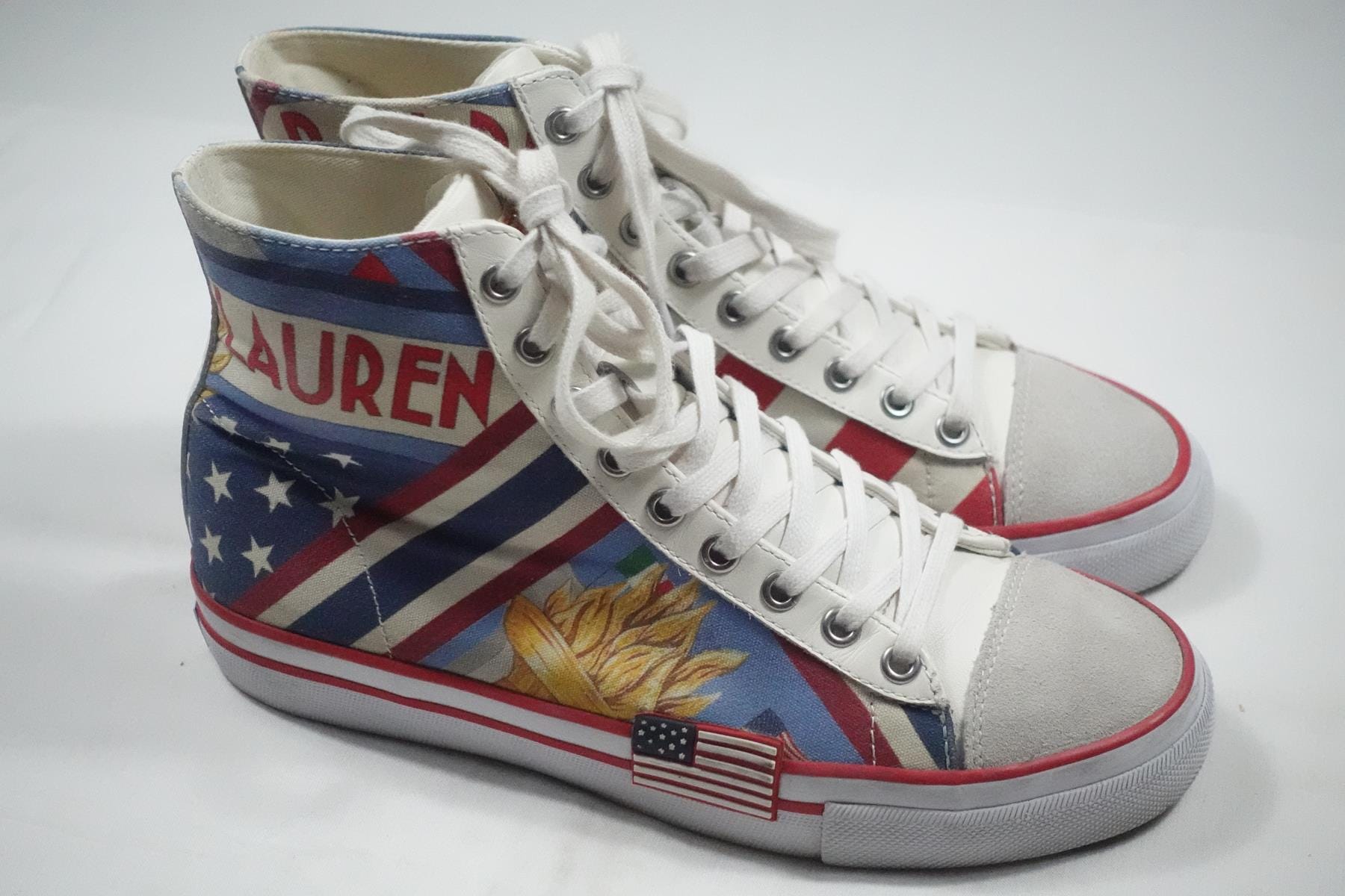 Polo Ralph Lauren Men Solomon Flag Sneakers High Top Sneakers Ski Sports Sz 8.5D Polo Ralph Lauren Vintage Sneakers - Etsy main image 2