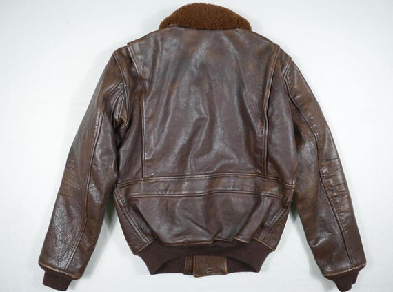Polo Ralph Lauren Jacket G-1 Bomber Military Leather Brown Pilot