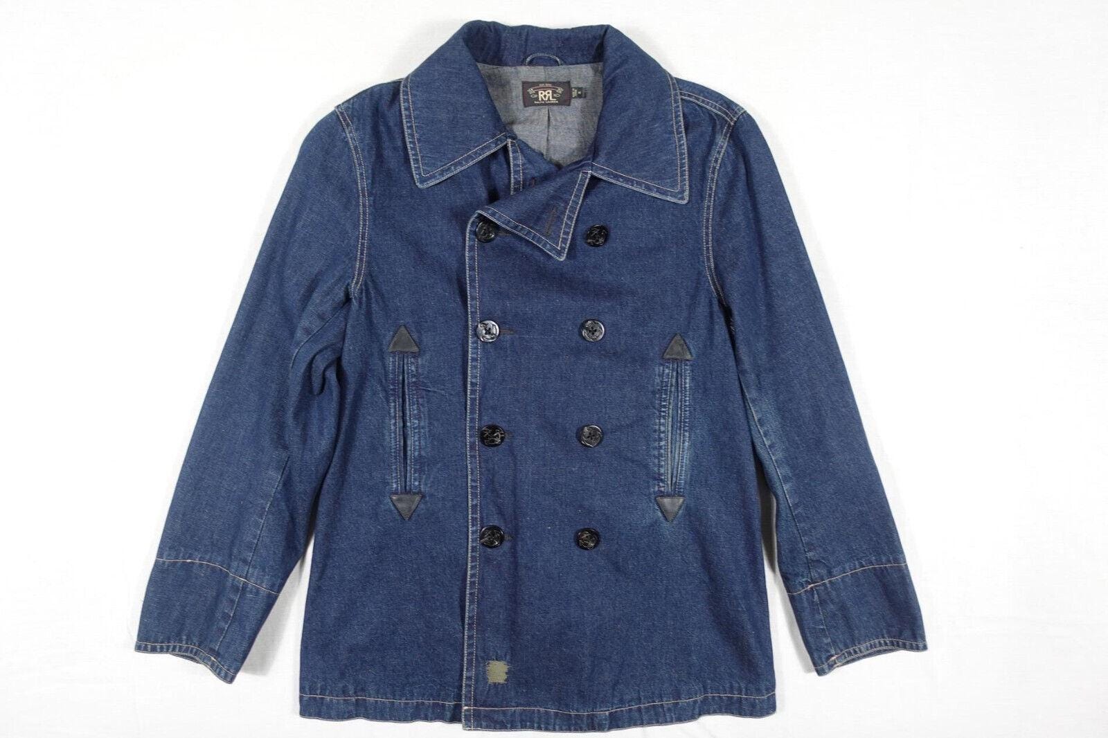 Double Ralph Lauren RRL Jacket Pea Coat Double Breasted Navy Naval