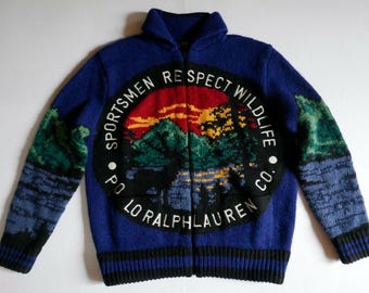 Polo Ralph Lauren Tröja Respect Wildlife Cardigan Country Sportsman NWT M