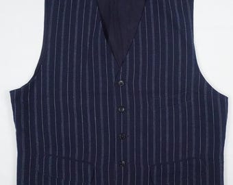 RRL Double Ralph Lauren Vest Suit Waistcoat Striped Navy Western RARE L