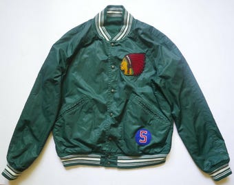 Polo Ralph Lauren Jacket Reversible Indian Head Varsity P Baseball