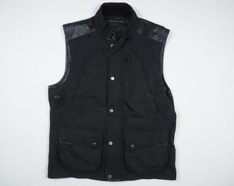 Chaqueta de chaleco Ralph Lauren Black Label, estilo militar, táctica, utilitaria, rara, talla M