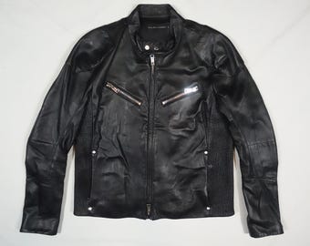 Vintage 90s Polo Ralph Lauren Leather Bomber Jacket, Men's XXL