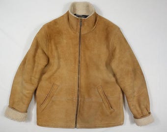 Vintage 90s Polo Ralph Lauren Leather Bomber Jacket, Men's XXL - Etsy