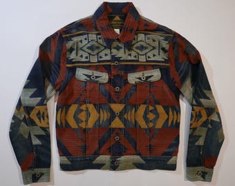 Double RL RRL Ralph Lauren Indian Head Leather Sleeve Wool USAAF
