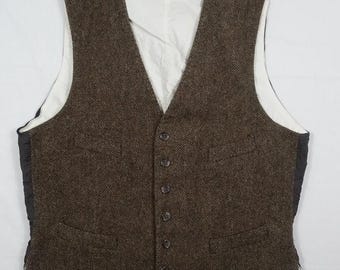 Polo Ralph Lauren Vest Suit Waistcoat Tweed Wool RARE 42