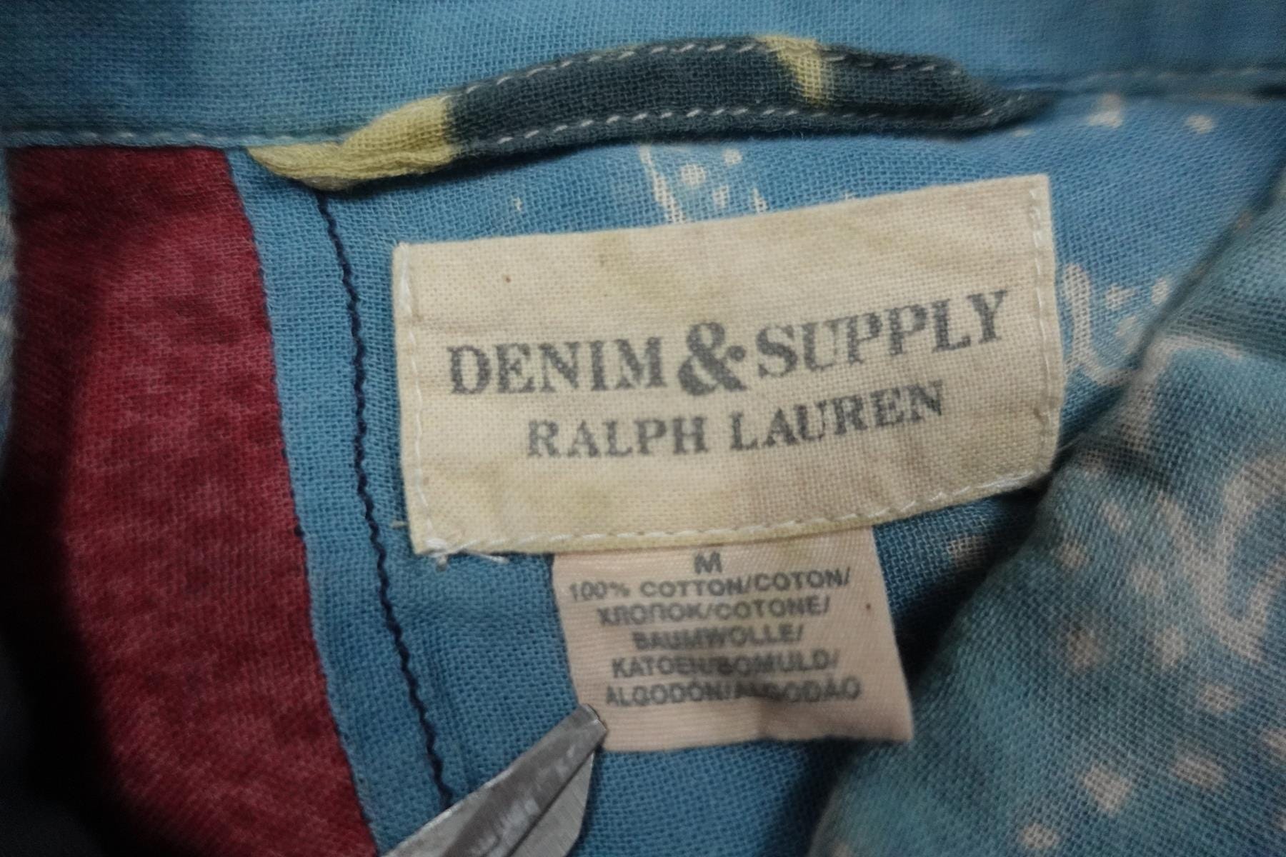 Ralph Lauren Denim & Supply Shirt USA Flags Graphic Patchwork RARE