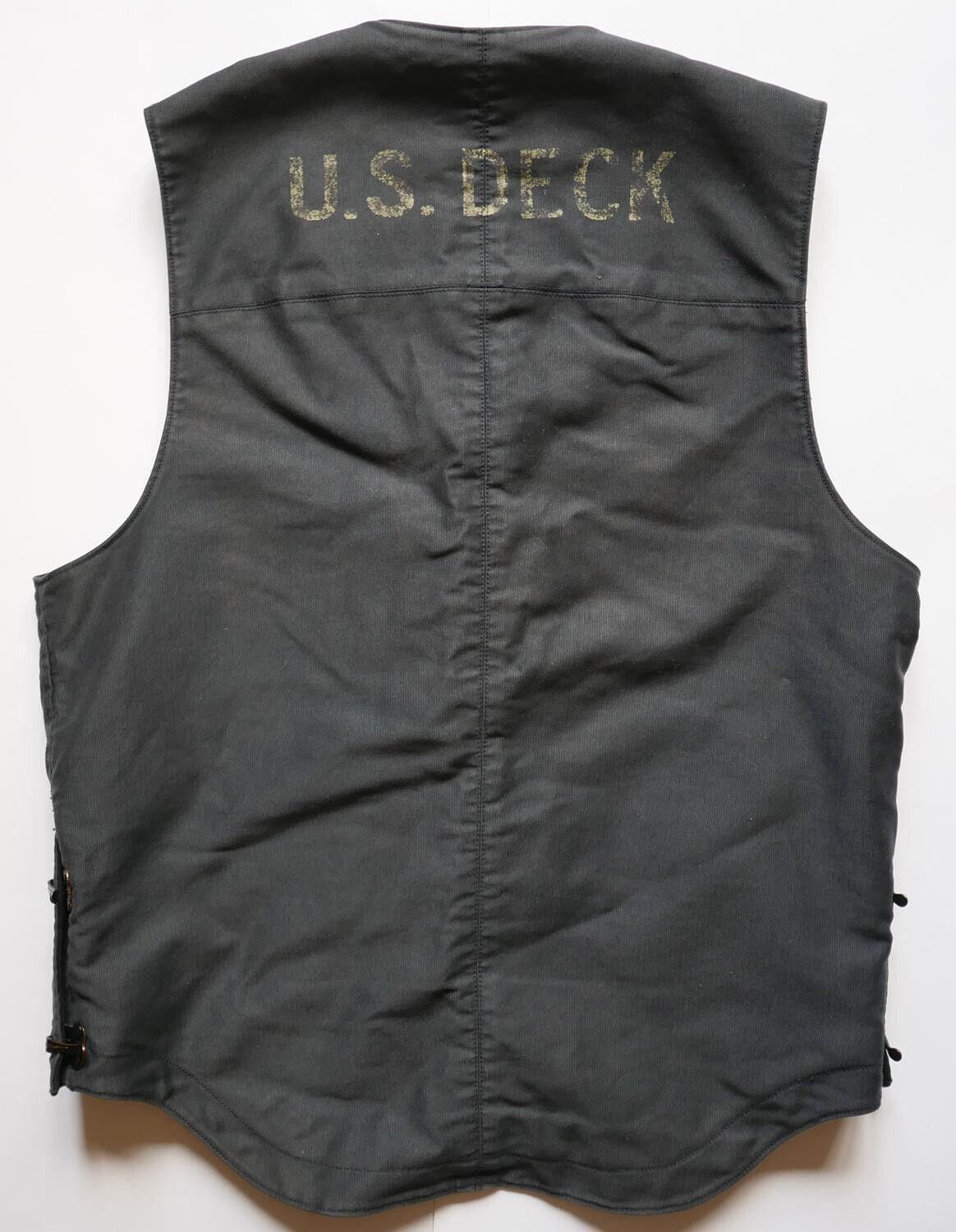 ラルフローレン ダブルRRLベスト USデッキ ネイビークラスプ ネイビー