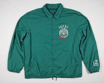 Polo Ralph Lauren Jacket Windbreaker Tiger Boosters Letterman Varsity RARE M