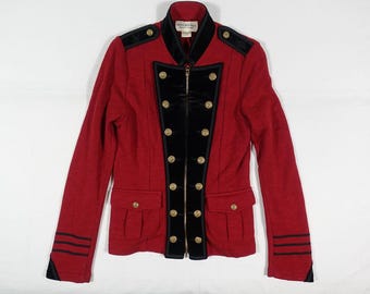 Ralph Lauren Denim & Supply Jacket Officer Coat Red Gold Military Army RARE S