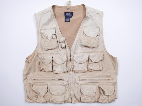 Polo Ralph Lauren Vest Jacket Fishing Utility Cargo Sportsman USA