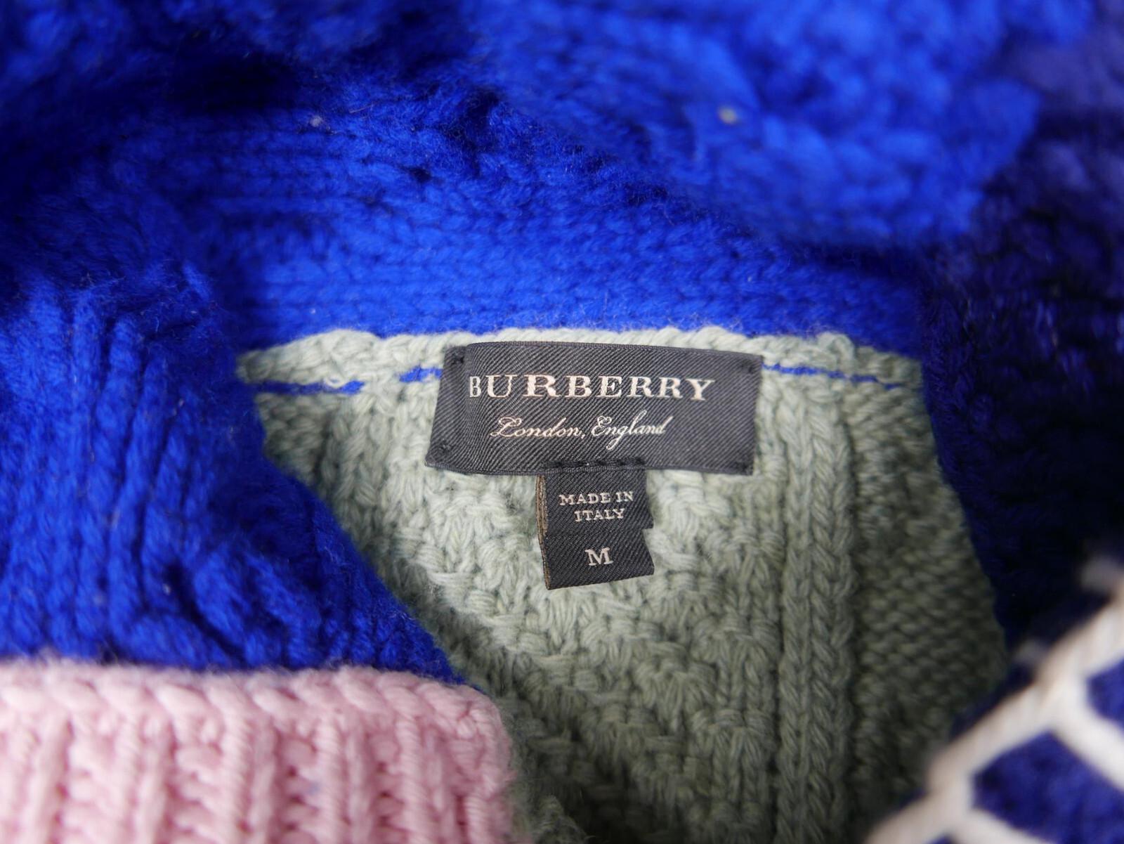 Burberry London Sweater Hoodie Patchwork Wool Cable Cricket Knit
