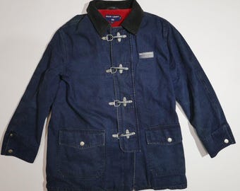 Ralph Lauren Polo Sport Jacket Coat Fireman Denim Clasp RARE Vintage L