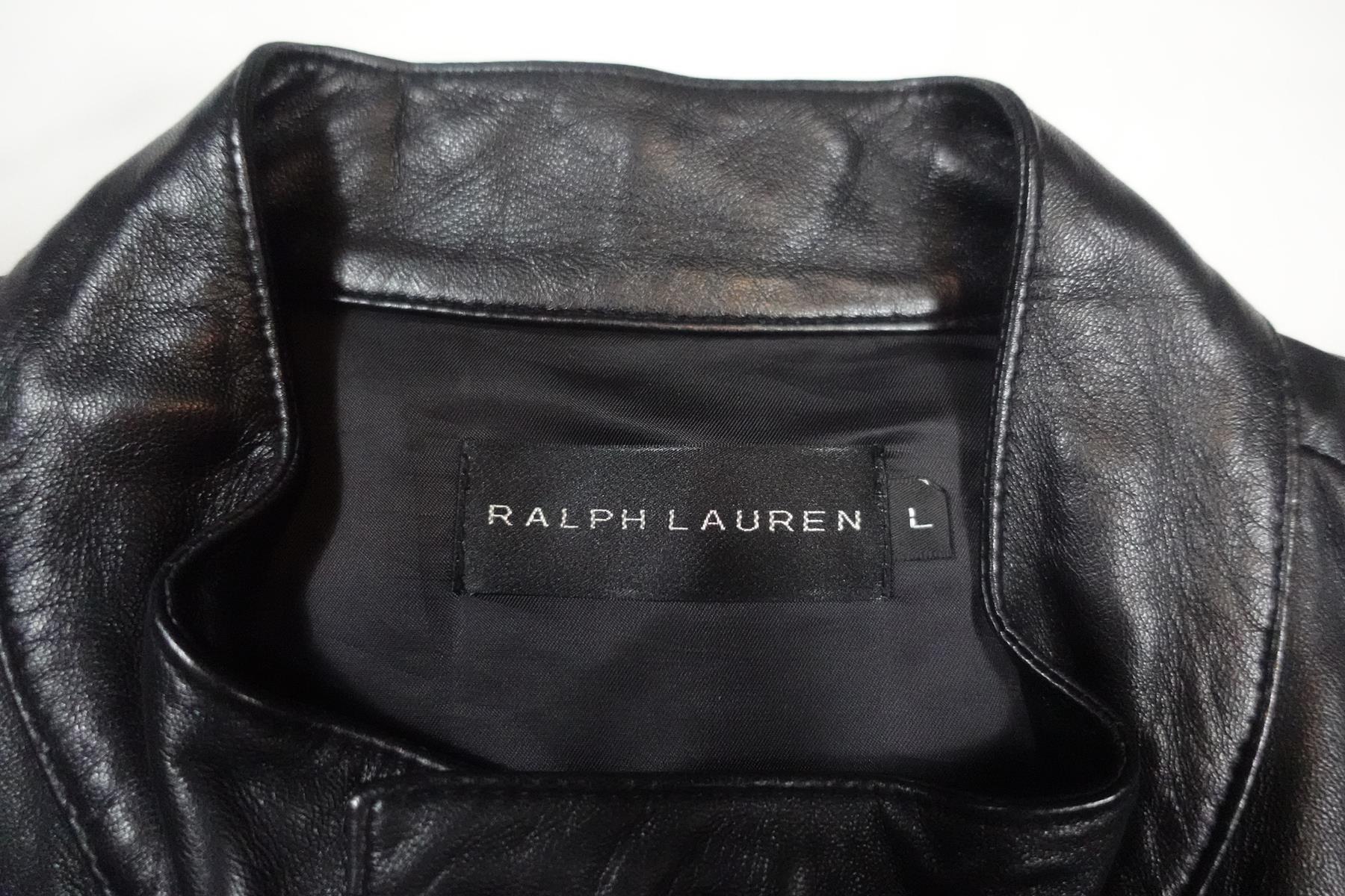 Ralph Lauren Black Label Jacket Motorcycle Biker Leather Bomber