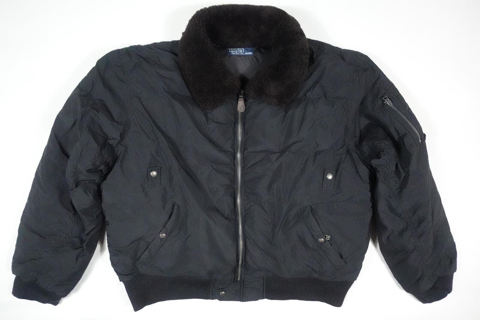 Polo Ralph Lauren Jacket Bomber Pilot Down Puffer Shearling Flight 